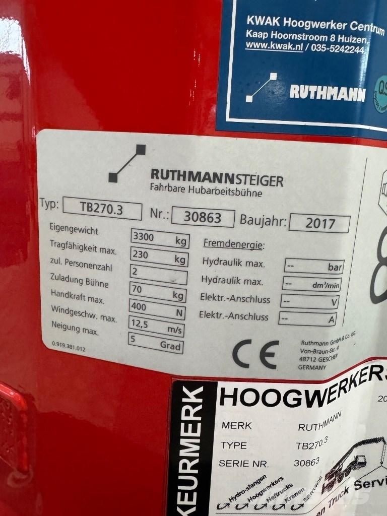 Ruthmann TB 270 Plataformas sobre camión