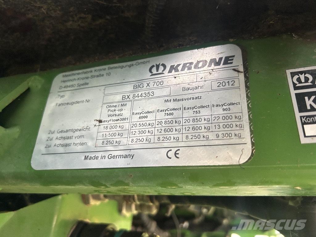 Krone Big X 700 Cosechadoras de forraje