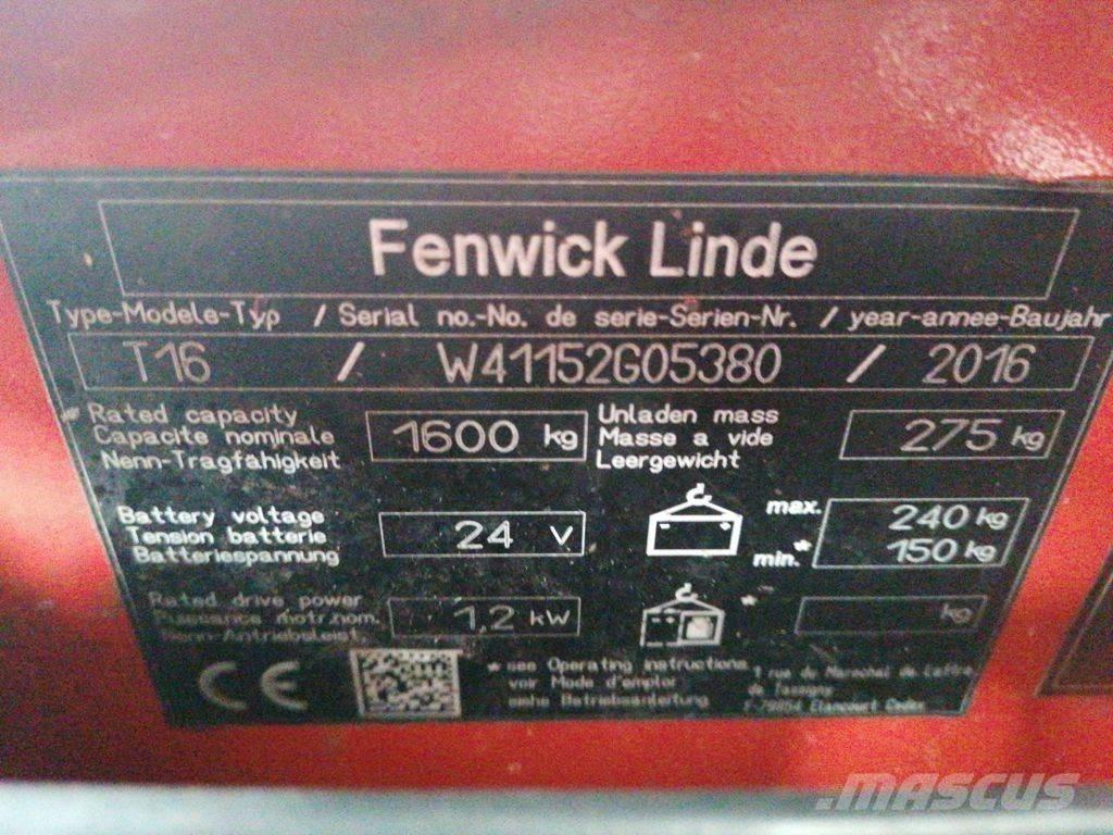 Linde T16 Montacargas de baja elevación