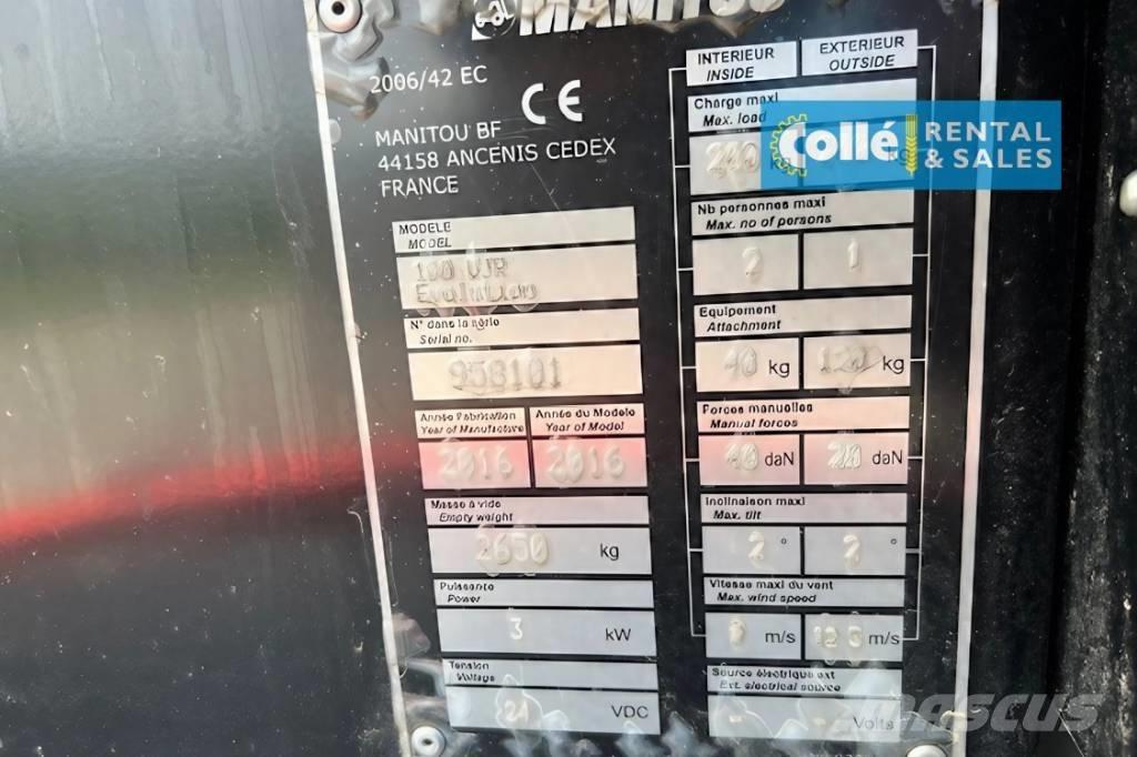 Manitou 100 VJR | 2016 Plataformas con brazo de elevación manual