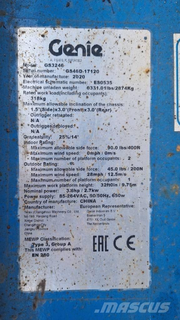 Genie GS 3246 Plataformas tijera