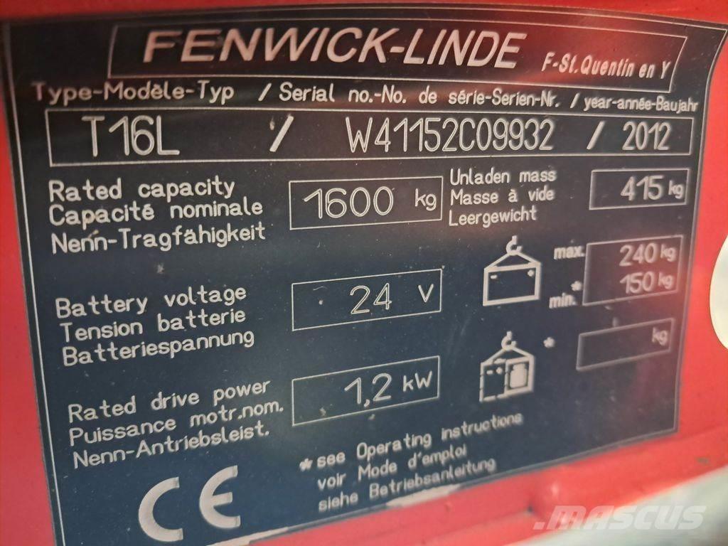 Linde T16L Montacargas de baja elevación