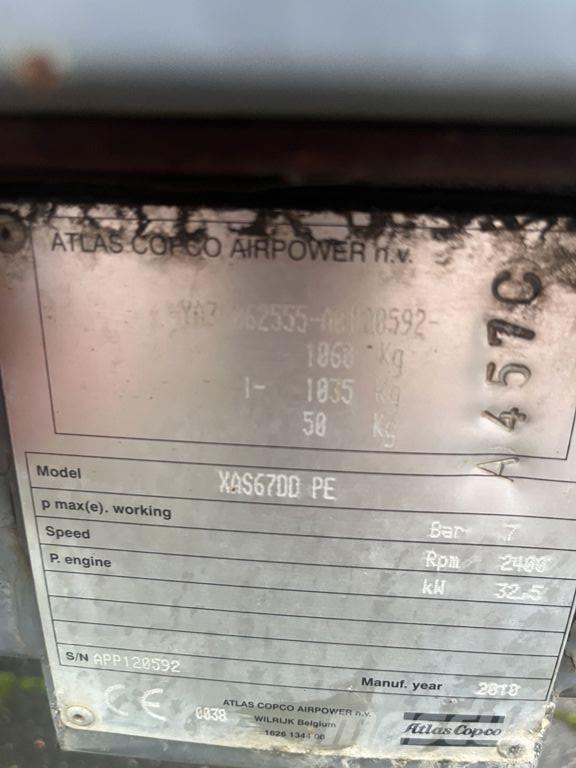 Atlas Copco XAS67 Compresoras