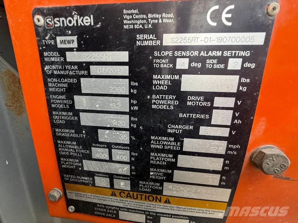 Snorkel S2255RT Plataformas tijera