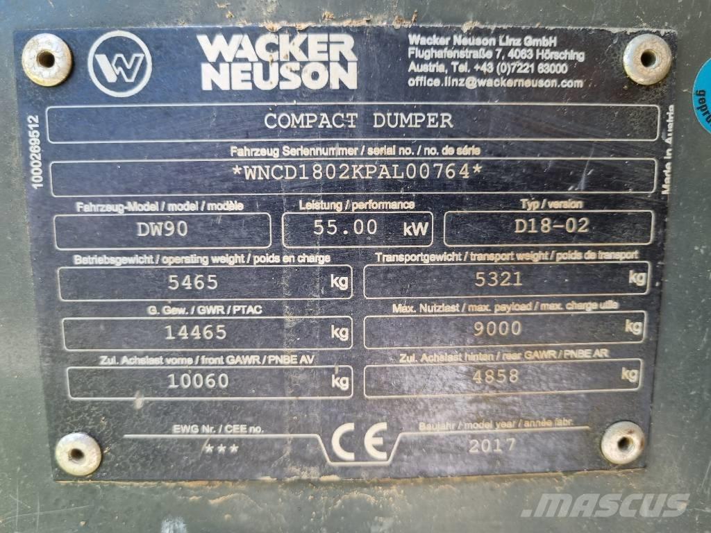Wacker Neuson DW 90 Vehículos compactos de volteo