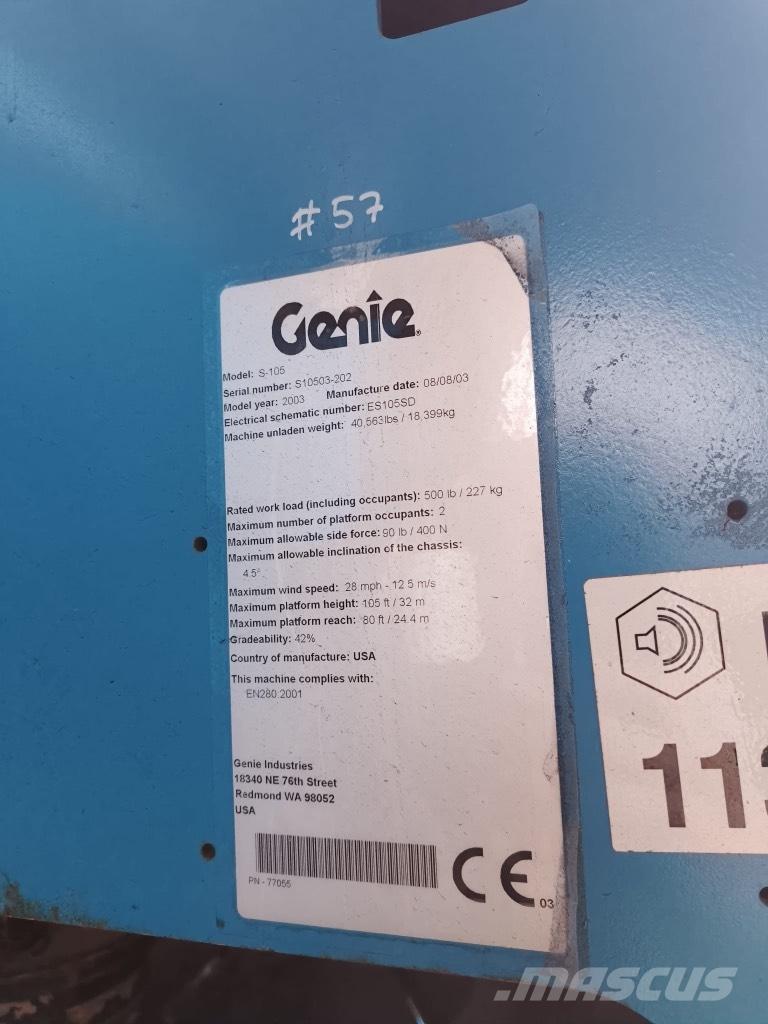 Genie S 105 Plataformas con brazo de elevación telescópico