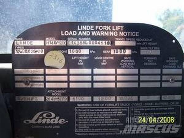 Linde H140/1200 Montacargas para contenedores