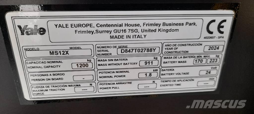 Yale MS12X Montacargas manual