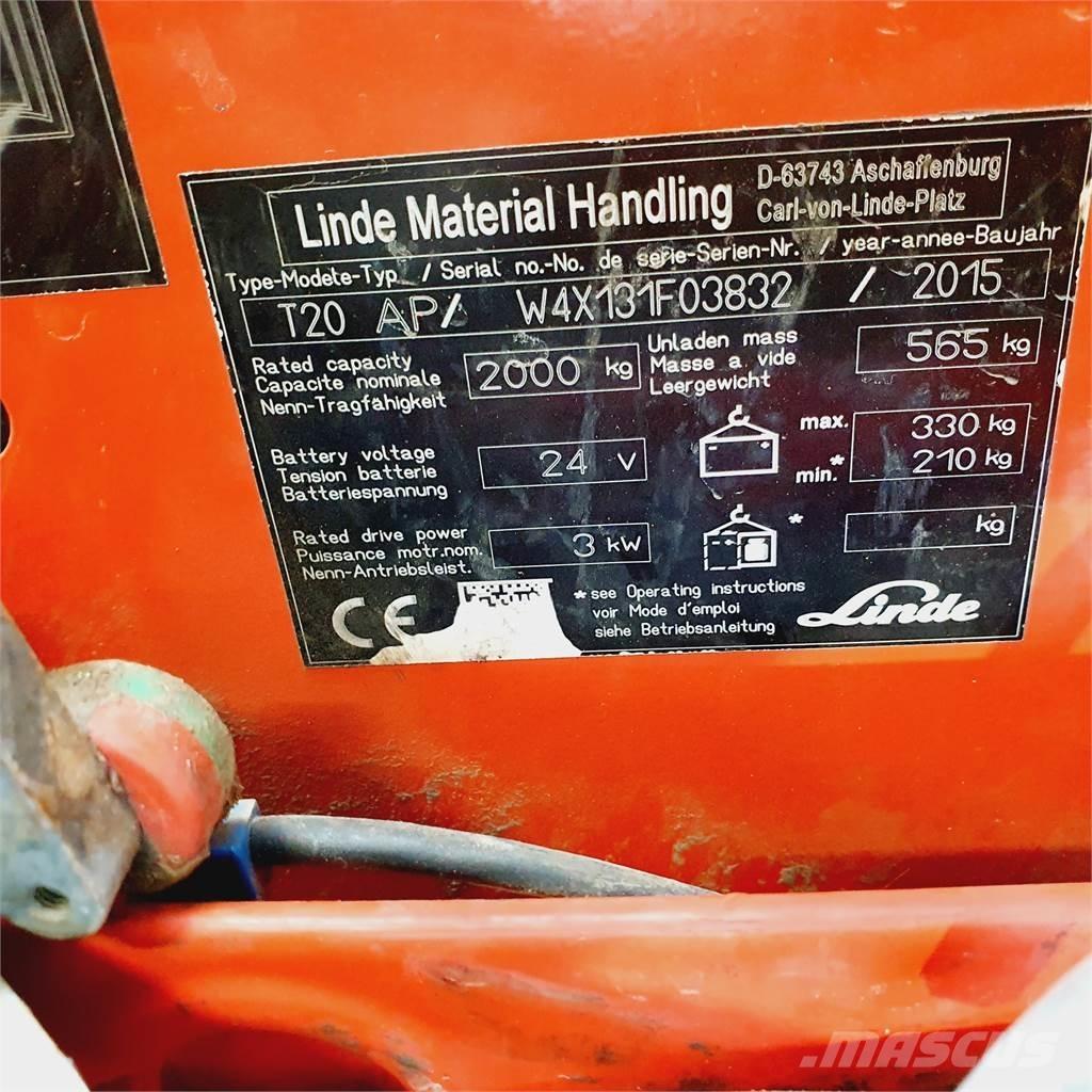 Linde T20AP kurz Montacargas de baja elevación