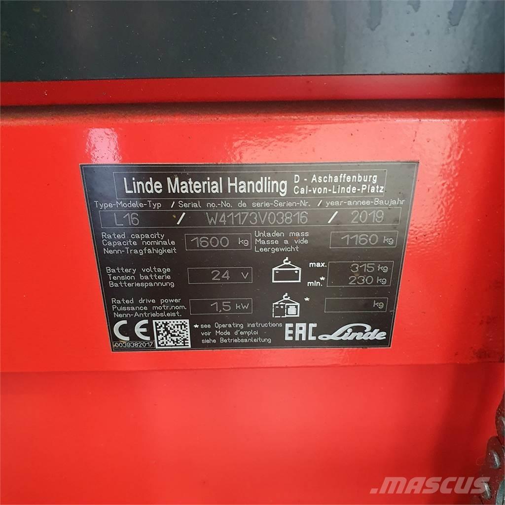 Linde L16i Montacargas manual