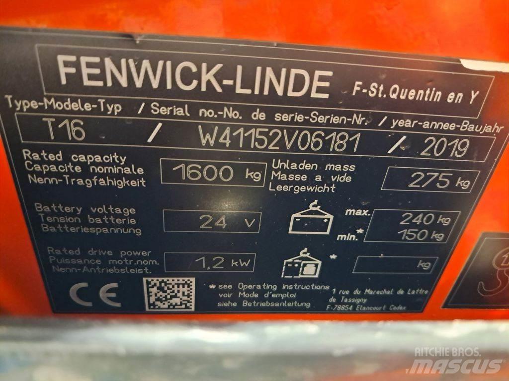 Linde T16 Montacargas manual para paletas