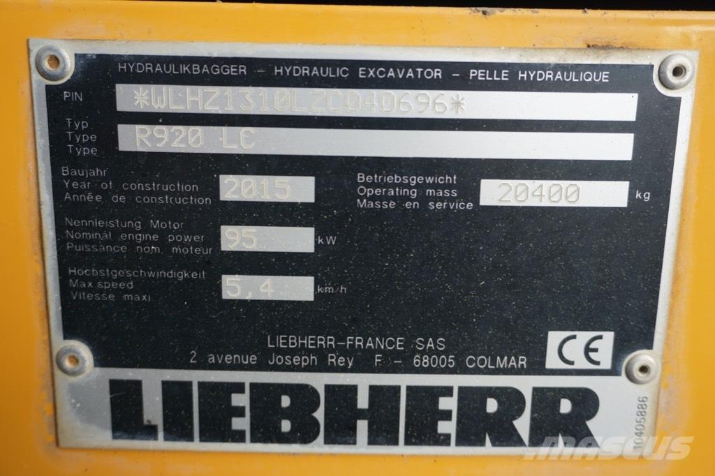 Liebherr R 920 LC Excavadoras sobre orugas