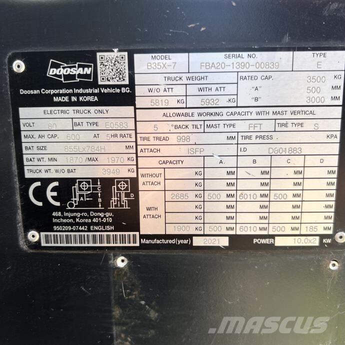 Doosan B35X-7 Montacargas - otros