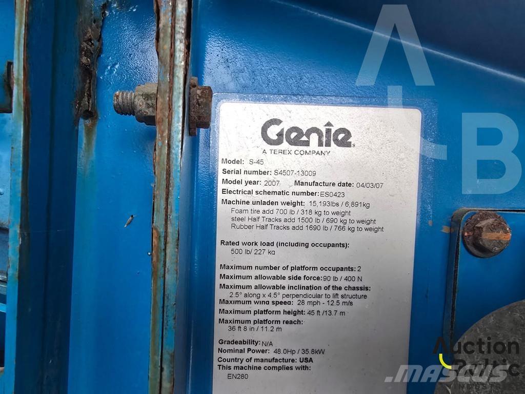 Genie S 45 Plataformas con brazo de elevación manual