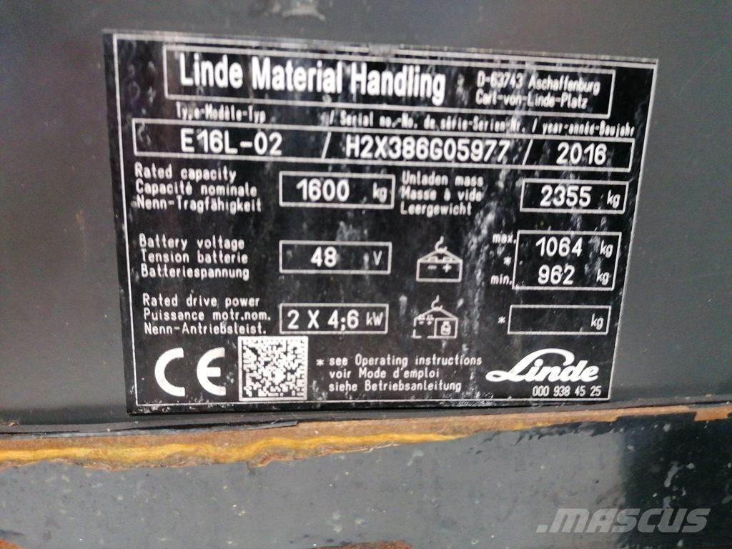 Linde E16L-02 Carretillas de horquilla eléctrica