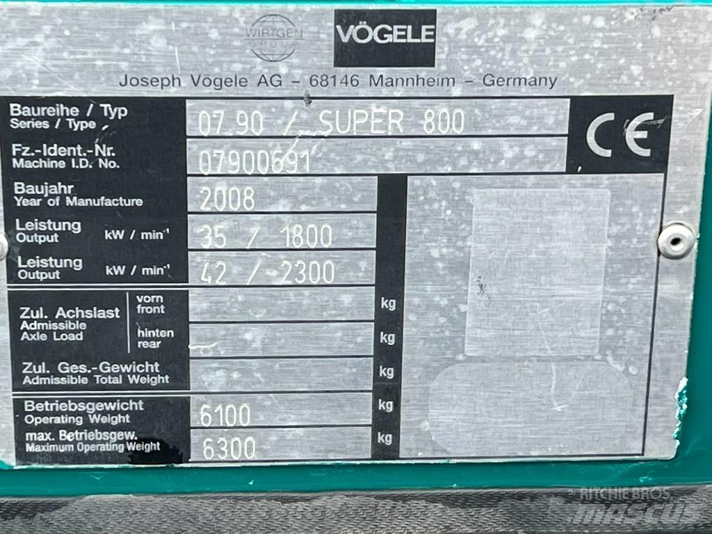 Vögele Super 800 Asfaltadoras