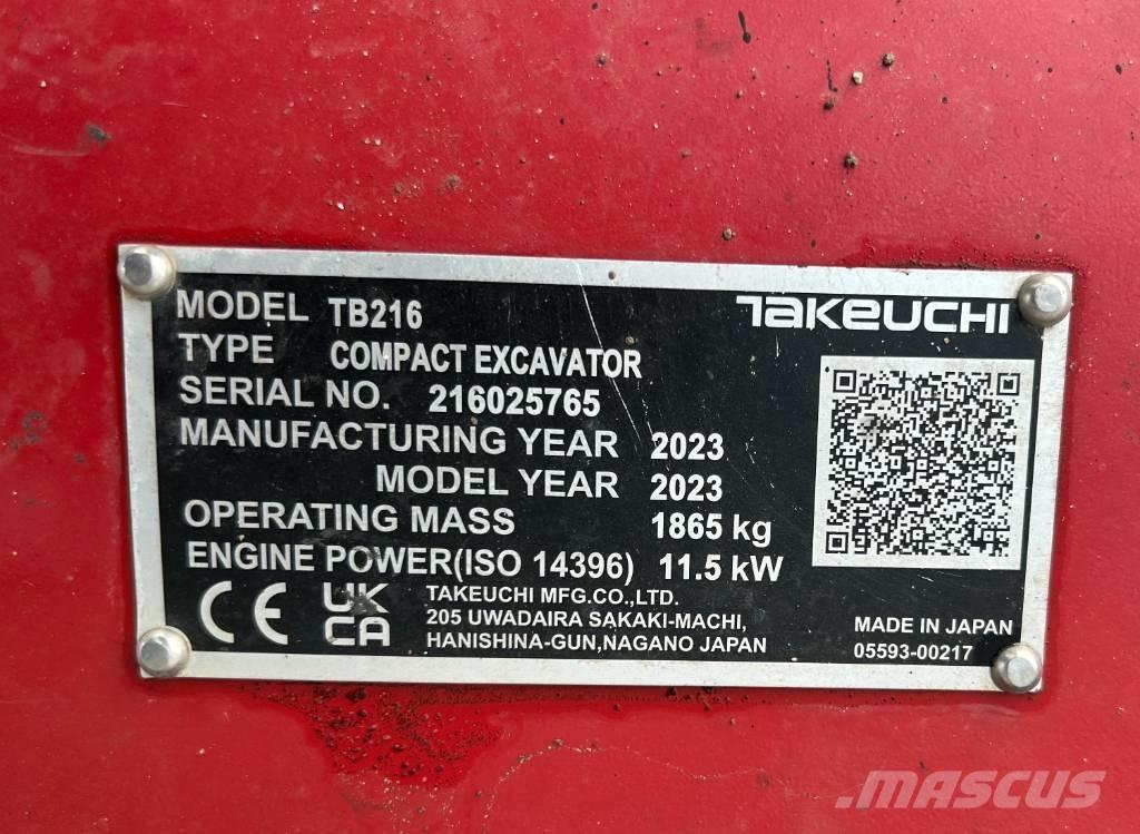 Takeuchi TB 216A V4 Miniexcavadoras