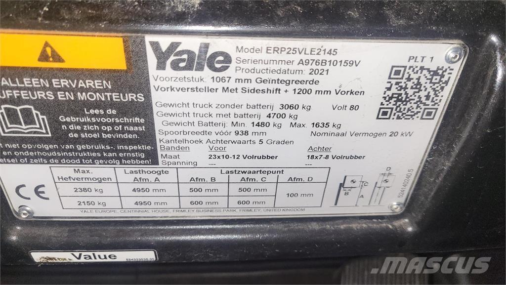 Yale ERP25VL 2021 Carretillas de horquilla eléctrica