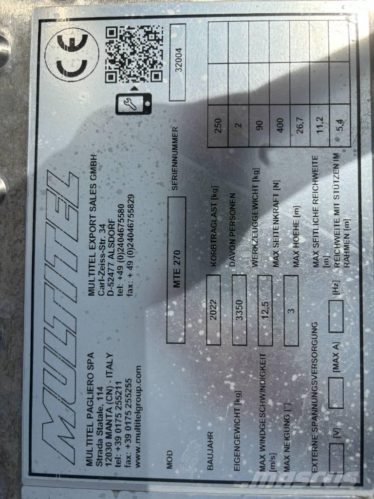 Multitel MTE 270 EX Plataformas sobre camión