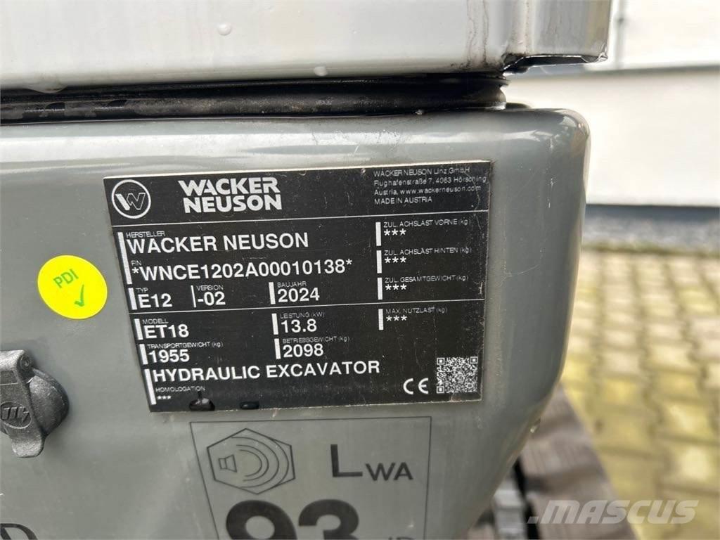 Wacker Neuson ET18 Excavadoras sobre orugas