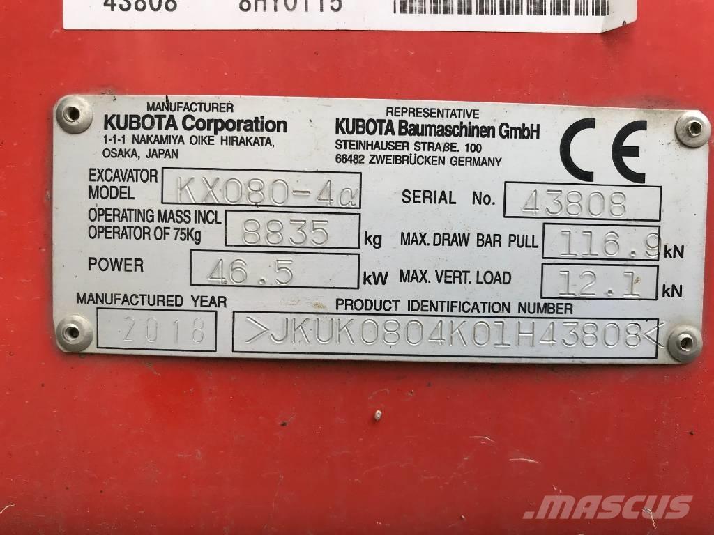 Kubota KX 080-4 Excavadoras 7t - 12t