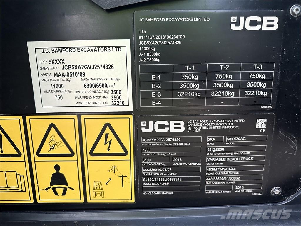 JCB 531-70 Agri Manipuladores telescópicos agrícolas