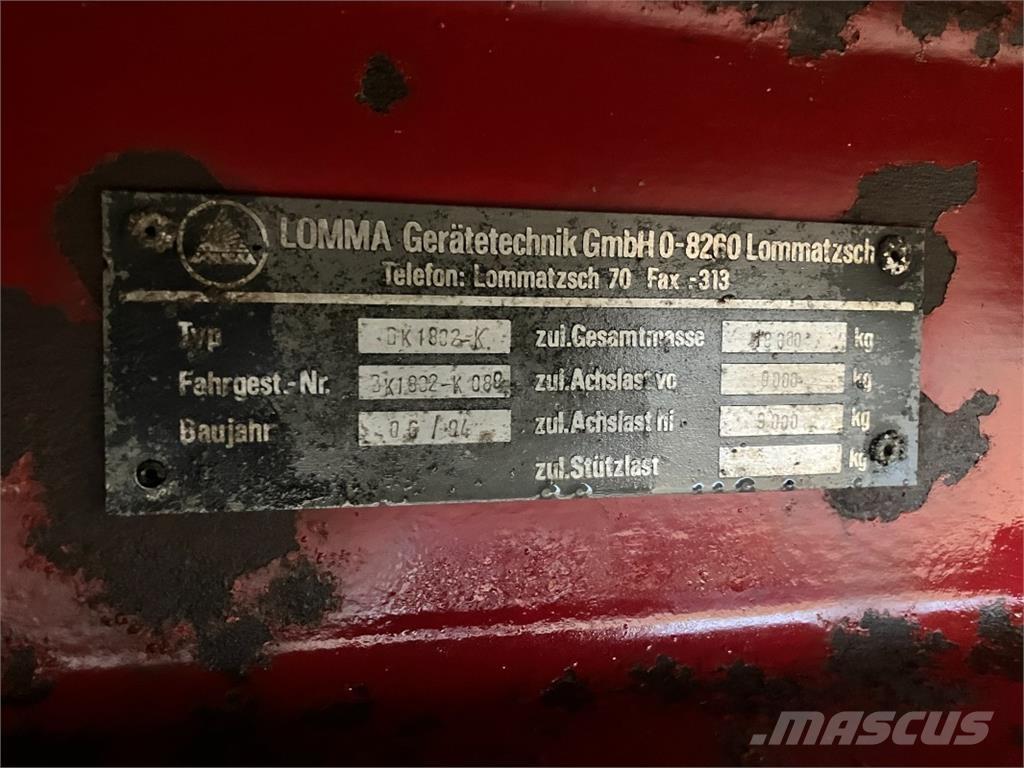 Lomma DK 1802-K Otros remolques
