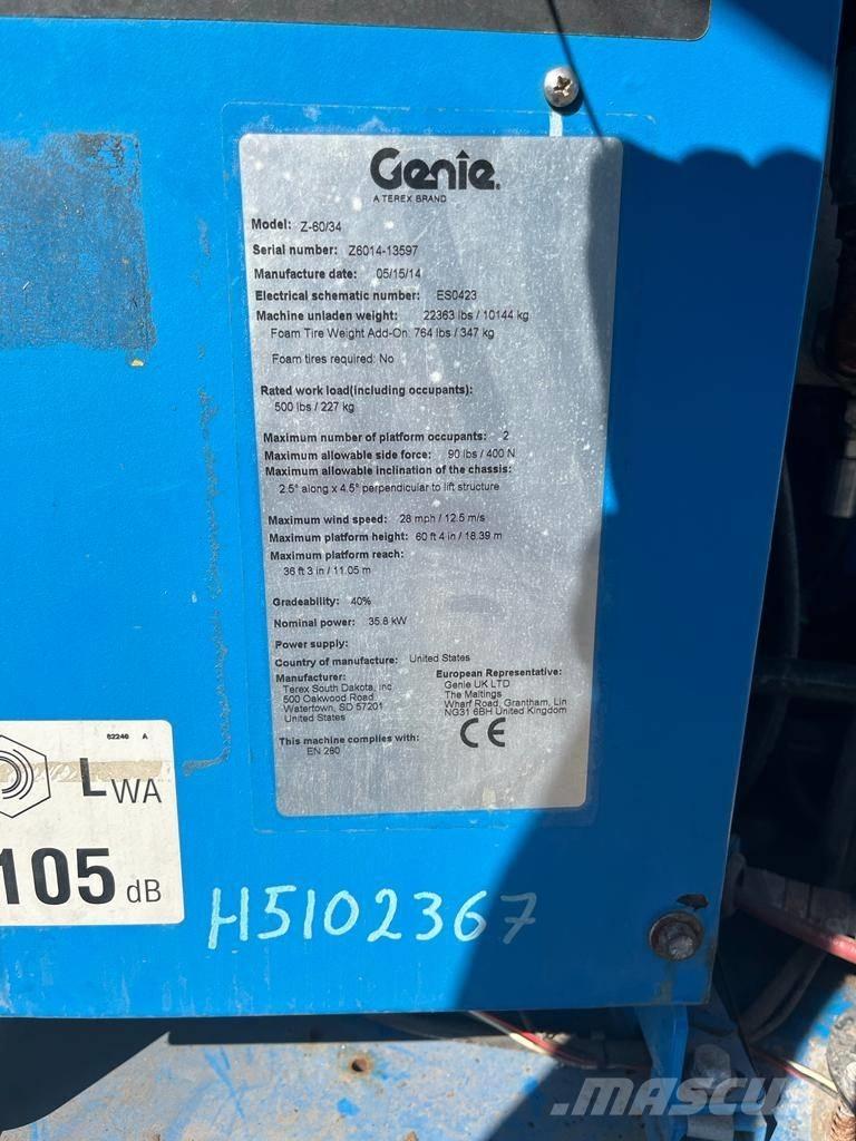 Genie Z 60/34 Plataformas con brazo de elevación manual
