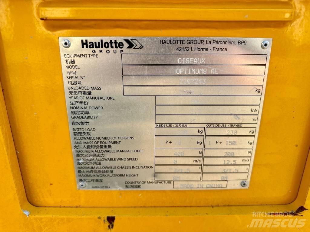 Haulotte OPTIMUM 8 Plataformas tijera