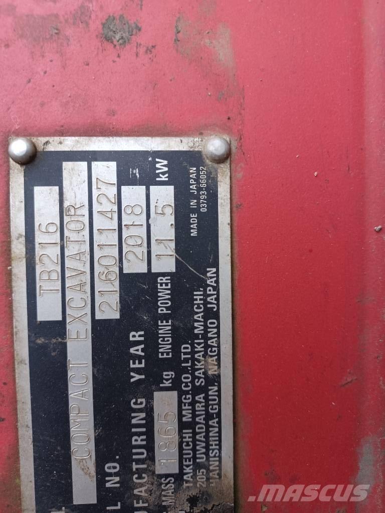 Takeuchi TB 216 Miniexcavadoras