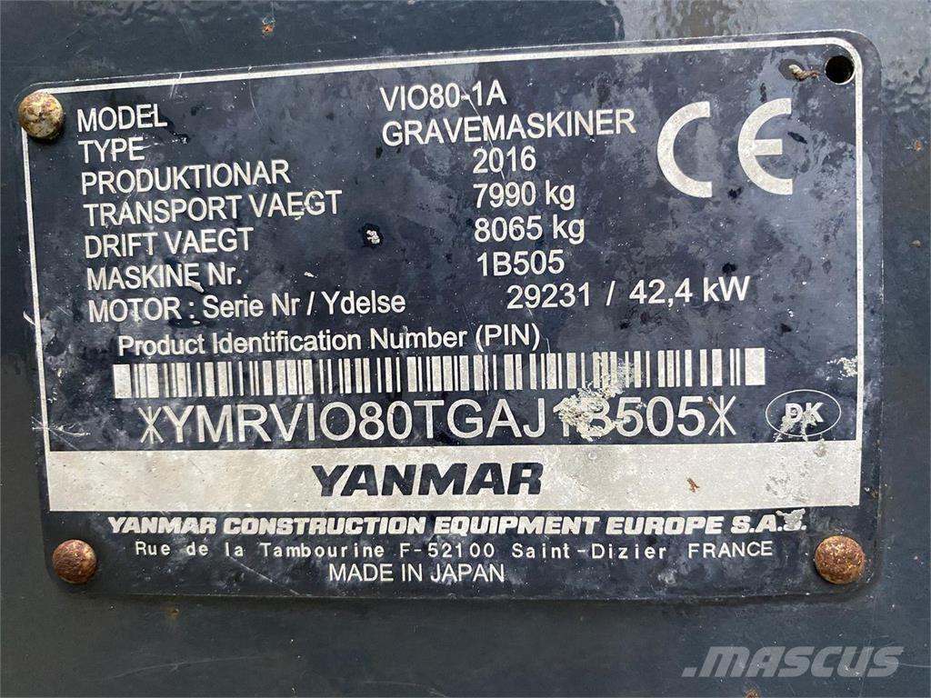 Yanmar VIO80-1A Excavadoras de ruedas