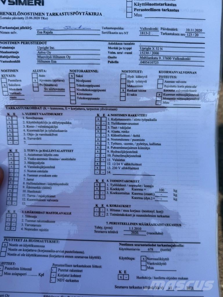 UpRight X32N Plataformas tijera