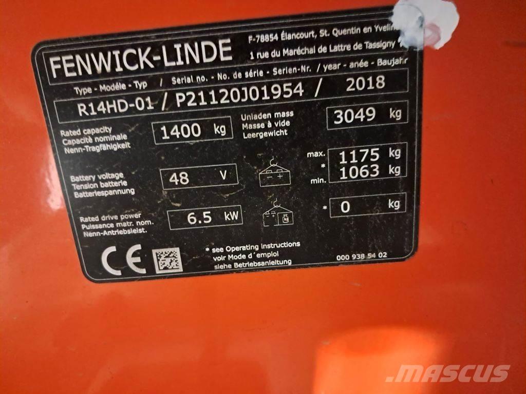 Linde R14 HD Montacargas de alcance de gran altura