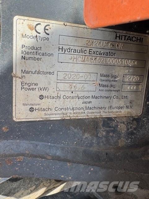 Hitachi ZX 26 U-6 CR Miniexcavadoras