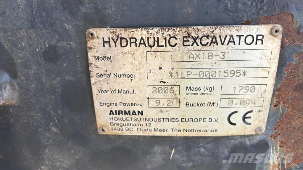 Airman AX 18-3 Miniexcavadoras