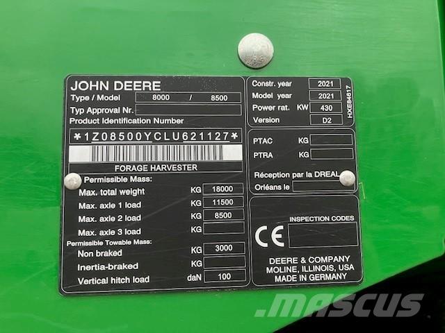 John Deere 8500i Cosechadoras de forraje autopropulsadas