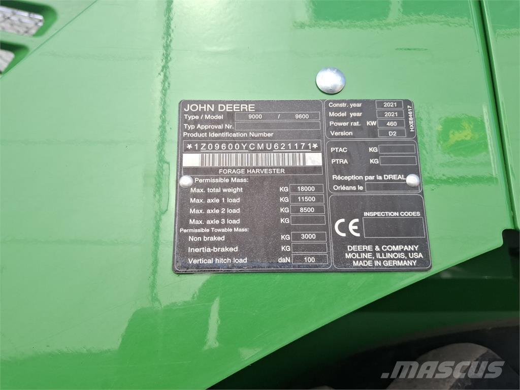 John Deere 9600 Cosechadoras de forraje autopropulsadas