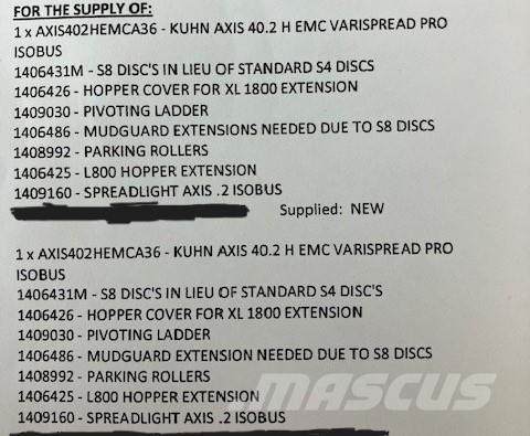 Kuhn Axis 40.2 HEMC Pulverizadoras de fertilizante