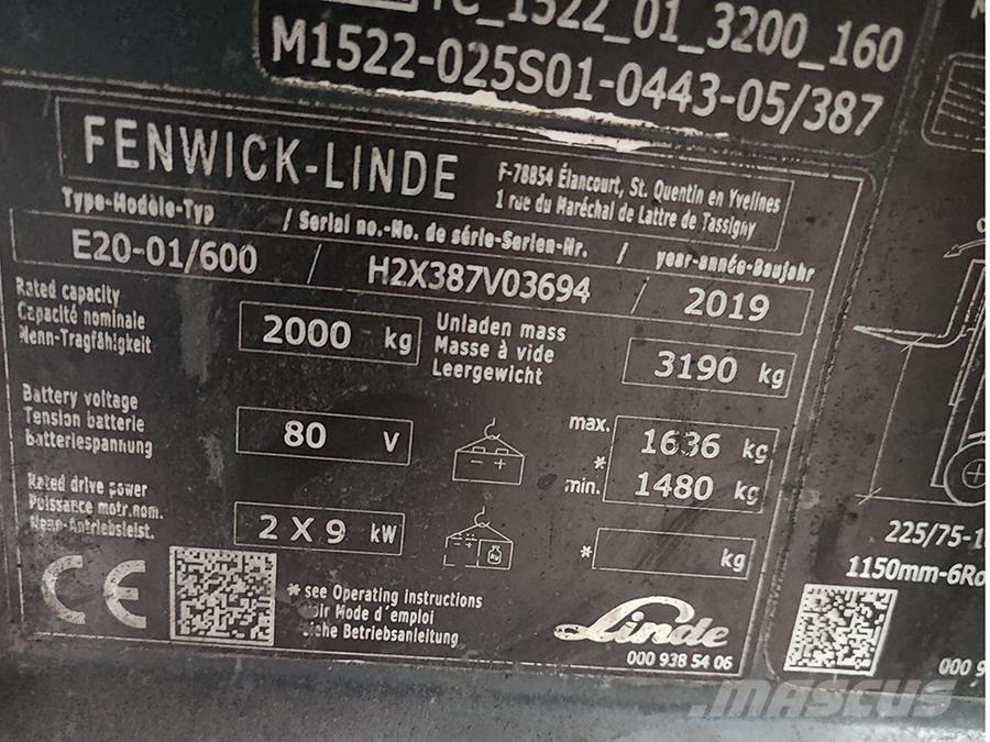 Linde E20-01/600 Carretillas de horquilla eléctrica