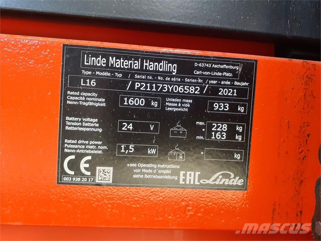Linde L16i Montacargas manual