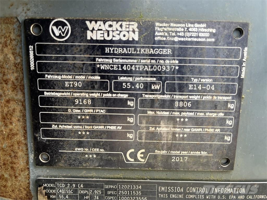 Wacker Neuson ET 90 Excavadoras 7t - 12t