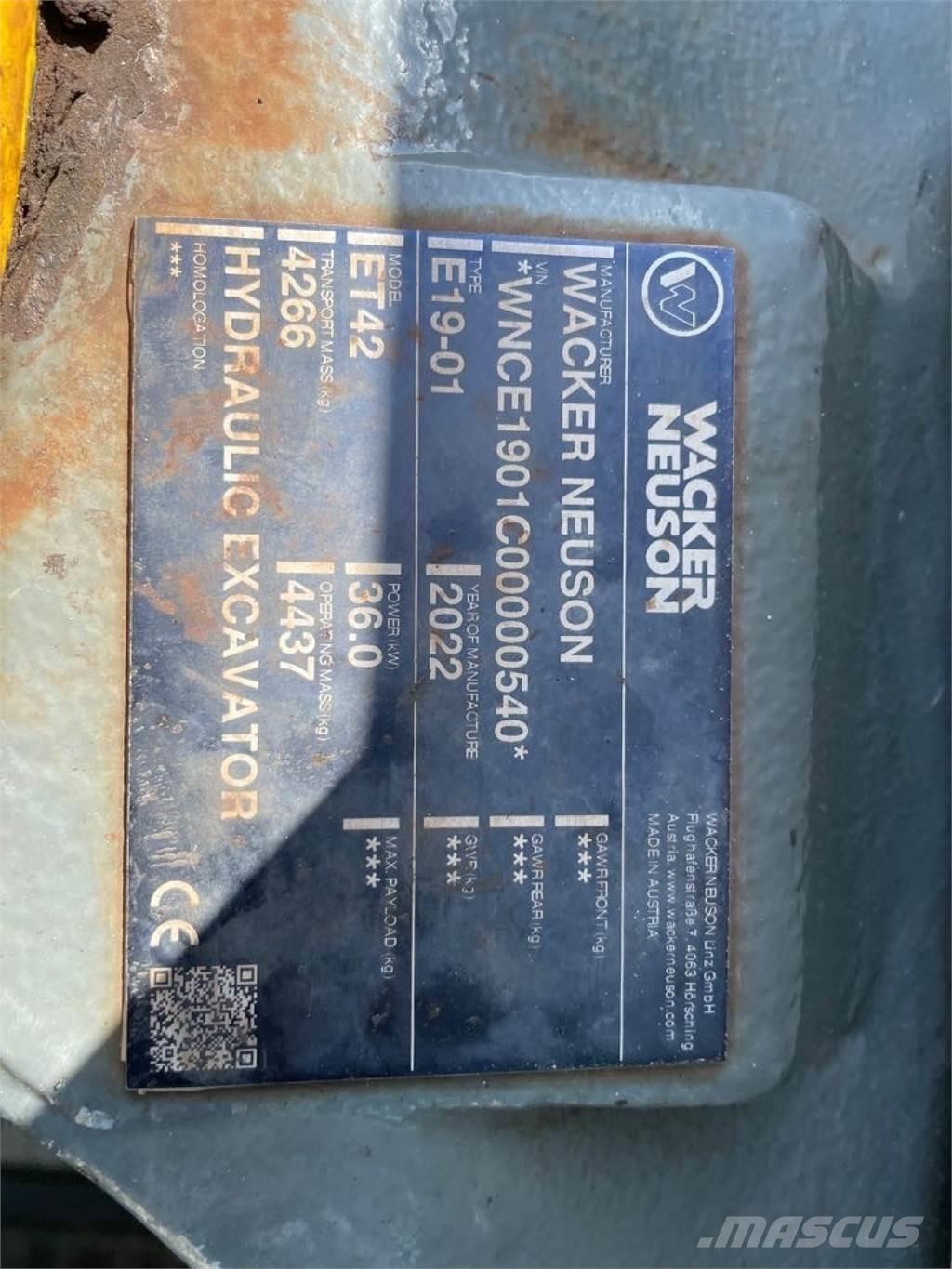 Wacker Neuson ET42 Excavadoras sobre orugas