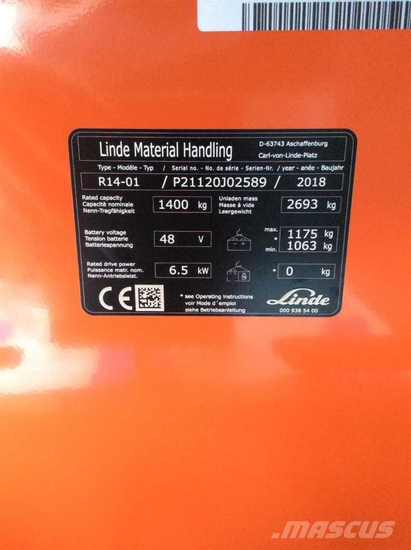 Linde R14 Montacargas de alcance de gran altura