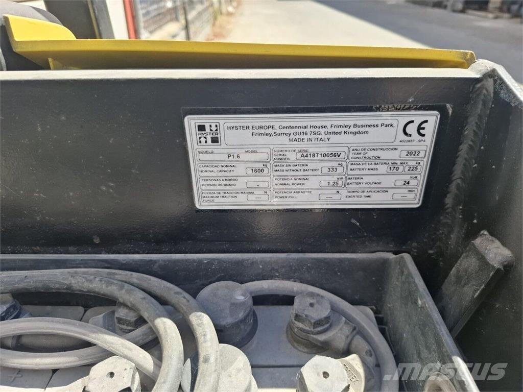 Hyster P1.6 Montacargas de baja elevación