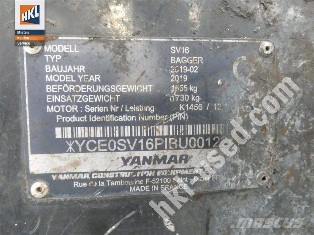 Yanmar SV 16 Miniexcavadoras