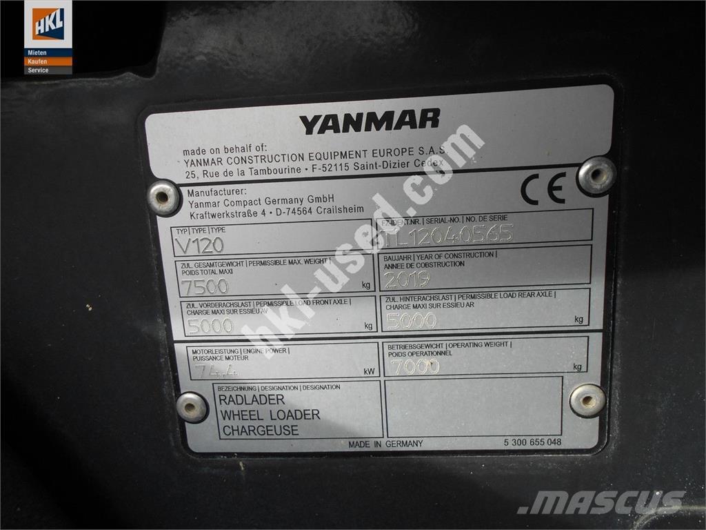 Yanmar V 120 Cargadoras sobre ruedas