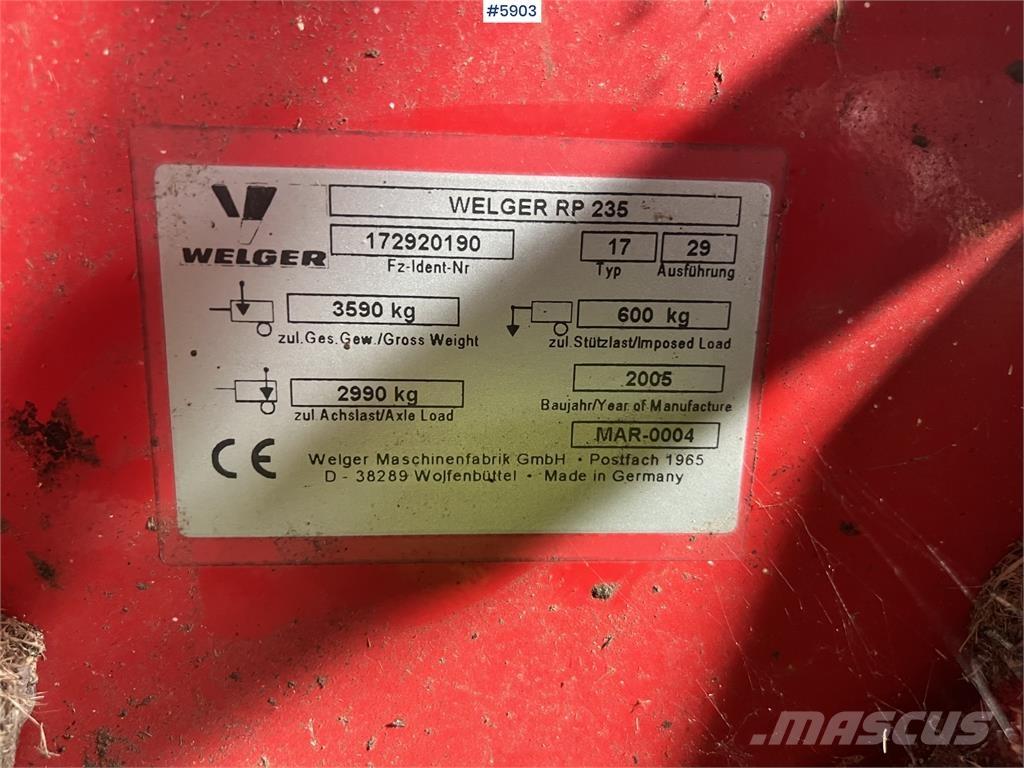 Welger RP 235 Otros equipos para cosecha