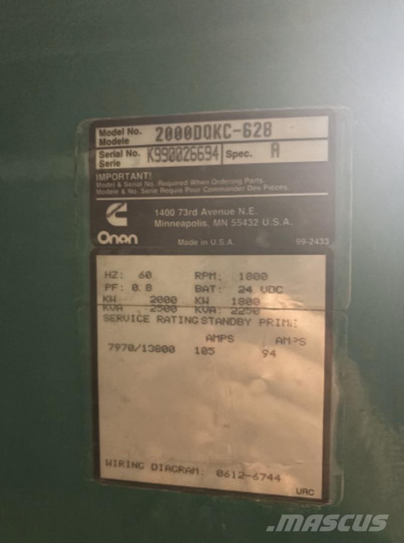 Cummins 2000DQKC-628 Generadores diésel