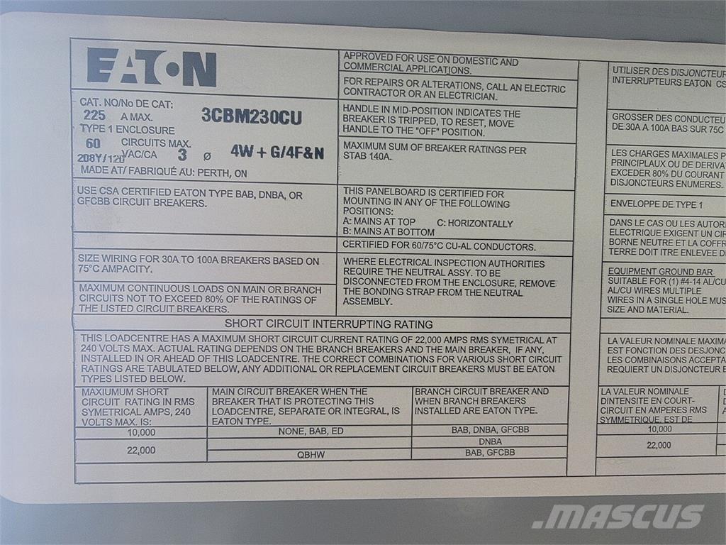 Eaton 3CBM230CU Otros