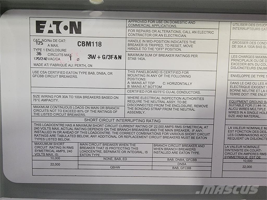 Eaton CBM118 Otros